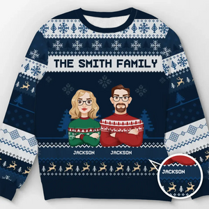 Christmas Is A Reminder Of The Joy That Family Brings - Family Personalized Custom Ugly Sweatshirt - Unisex Wool Jumper - Christmas Gift For Family Members