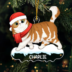 Paws And Reflect, It's Christmas Time - Cat Personalized Custom Ornament - Acrylic Custom Shaped - Christmas Gift For Pet Owners, Pet Lovers