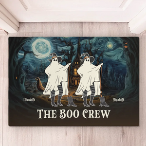 We're Here For The Boos - Family Personalized Custom Home Decor Decorative Mat - Halloween Gift For Family Members