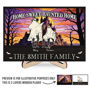 Clothes Make A Statement, Costumes Tell A Story - Family Personalized Custom 2-Layered Wooden Plaque With Stand - Halloween Gift For Family Members