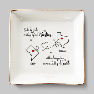 Perfect For Keeping All Those Little Things That Matter Most - Bestie Personalized Custom Jewelry Dish - Gift For Best Friends, BFF, Sisters