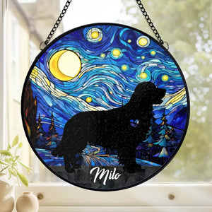 A Faithful Friend Is Never Forgotten - Memorial Personalized Custom Stained Glass Window Hanging Suncatcher - Sympathy Gift For Pet Owners, Pet Lovers