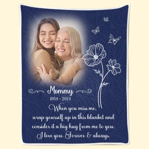 Custom Photo I Love You Forever And Always - Memorial Personalized Custom Blanket - Sympathy Gift For Family Members