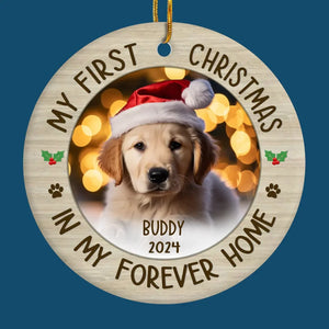 Custom Photo Every Day Is A Little Brighter With A Pet Around The Tree - Dog & Cat Personalized Custom Ornament - Ceramic Round Shaped - Christmas Gift For Pet Owners, Pet Lovers