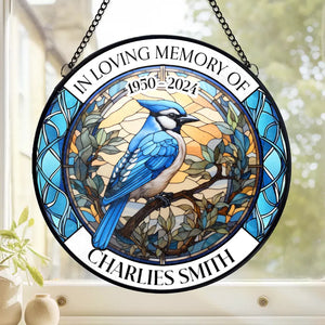 A Beautiful Way To Remember A Loved One Every Day - Memorial Personalized Custom Stained Glass Window Hanging Suncatcher - Sympathy Gift For Family Members