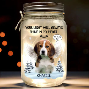 Custom Photo Your Spirit Will Always Run Free - Memorial Personalized Custom Mason Jar Light - Sympathy Gift For Pet Owners, Pet Lovers