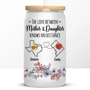 A Mother Is A Daughter's Best Friend - Family Personalized Custom Glass Cup, Iced Coffee Cup - Gift For Mom, Daughter