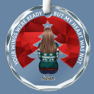 You Will Remain In Our Hearts Forever - Memorial Personalized Custom Circle Glass Ornament - Sympathy Gift, Christmas Gift For Family Members