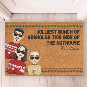 Merry Christmas Ya Filthy Animal - Family Personalized Custom Home Decor Decorative Mat - Gift For Family Members