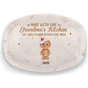 Grandma's Kitchen - Family Personalized Custom Platter - Christmas Gift For Mom, Grandma