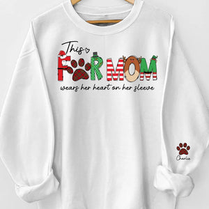 Love, Fur, And Holiday Cheer - Dog & Cat Personalized Custom Unisex Sweatshirt With Design On Sleeve - Christmas Gift For Pet Owners, Pet Lovers