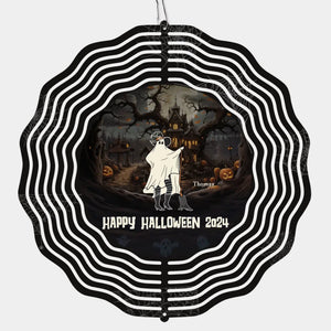 Ghosts And Goblins Come To Play On Halloween - Family Personalized Custom Wind Spinner - Halloween Gift For Family Members