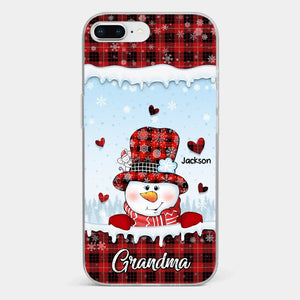 Grandmas Are Snowmen With Hearts That Never Melt - Family Personalized Custom Clear Phone Case - Christmas Gift For Grandma