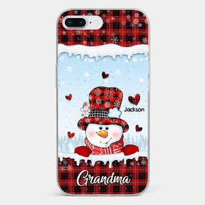 Grandmas Are Snowmen With Hearts That Never Melt - Family Personalized Custom Clear Phone Case - Christmas Gift For Grandma