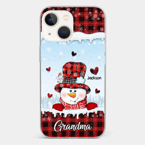 Grandmas Are Snowmen With Hearts That Never Melt - Family Personalized Custom Clear Phone Case - Christmas Gift For Grandma