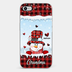 Grandmas Are Snowmen With Hearts That Never Melt - Family Personalized Custom Clear Phone Case - Christmas Gift For Grandma