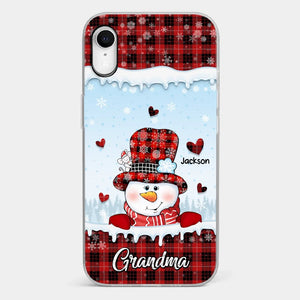 Grandmas Are Snowmen With Hearts That Never Melt - Family Personalized Custom Clear Phone Case - Christmas Gift For Grandma