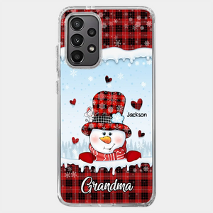 Grandmas Are Snowmen With Hearts That Never Melt - Family Personalized Custom Clear Phone Case - Christmas Gift For Grandma