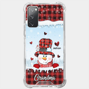 Grandmas Are Snowmen With Hearts That Never Melt - Family Personalized Custom Clear Phone Case - Christmas Gift For Grandma