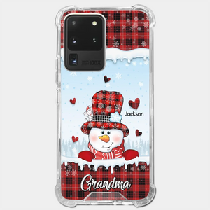 Grandmas Are Snowmen With Hearts That Never Melt - Family Personalized Custom Clear Phone Case - Christmas Gift For Grandma