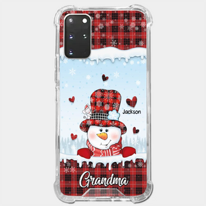 Grandmas Are Snowmen With Hearts That Never Melt - Family Personalized Custom Clear Phone Case - Christmas Gift For Grandma