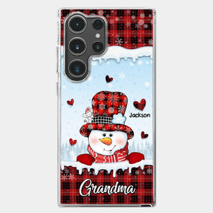 Grandmas Are Snowmen With Hearts That Never Melt - Family Personalized Custom Clear Phone Case - Christmas Gift For Grandma