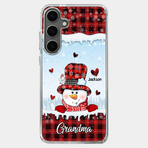 Grandmas Are Snowmen With Hearts That Never Melt - Family Personalized Custom Clear Phone Case - Christmas Gift For Grandma