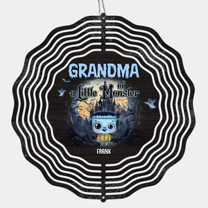 Grandma Of Mini Monsters - Family Personalized Custom Wind Spinner - Halloween Gift For Mom, Grandma