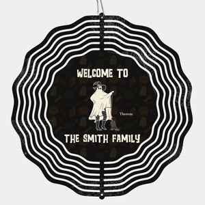 Welcome Foolish Mortals - Family Personalized Custom Wind Spinner - Halloween Gift For Family Members