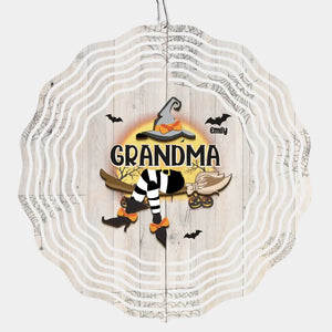 A Candy A Day Keeps The Monsters Away - Family Personalized Custom Wind Spinner - Halloween Gift For Mom, Grandma