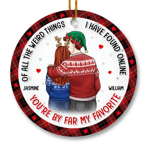 I Love You Then I Love You Still - Couple Personalized Custom Ornament - Ceramic Round Shaped - Christmas Gift For Husband Wife, Anniversary