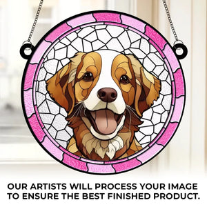 Custom Photo Their Purrs Are Forever Reverberating In Your Heart - Memorial Personalized Window Hanging Suncatcher - Sympathy Gift For Pet Owners, Pet Lovers