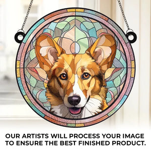 Custom Photo Life Is Simply Better With A Furry Friend Around - Memorial Personalized Window Hanging Suncatcher Ornament - Christmas Gift, Sympathy Gift For Pet Owners, Pet Lovers