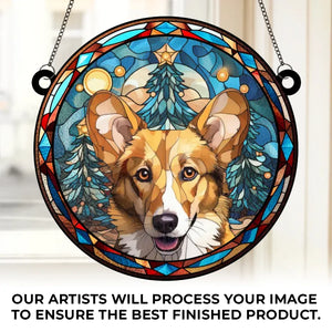 Custom Photo Forever By Our Side - Memorial Personalized Window Hanging Suncatcher - Christmas Gift, Sympathy Gift For Pet Owners, Pet Lovers