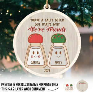 Our Friendship Is A Beautiful Story That Keeps Growing - Bestie Personalized Custom Shaped 2 Layered Wood Christmas Ornament - Christmas Gift For Best Friends, BFF, Sisters