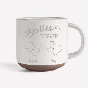 No Distance Can Weaken Our Bond - Bestie Personalized Custom Pottery Mug - Gift For Best Friends, BFF, Sisters