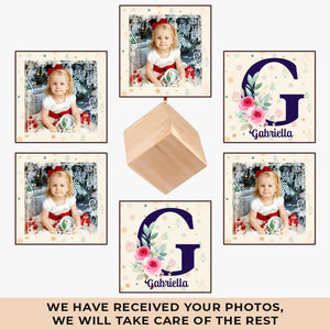 Custom Photo Your First Christmas Is Our Most Precious Gift - Family Personalized Custom Wooden Cube Ornament - Christmas Gift For Baby Kids, Newborn Baby