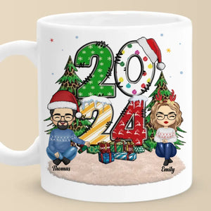 Christmas Joy Begins With Family - Family Personalized Custom Mug - Christmas Gift For Family Members