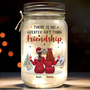 Let Friends Warm Your Heart This Christmas - Bestie Personalized Custom Mason Jar Light - Christmas Gift For Best Friends, BFF, Sisters