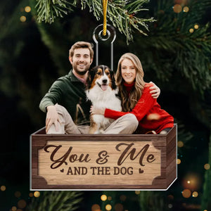 Custom Photo We Wish You A Waggy Christmas  - Couple Personalized Custom Ornament - Acrylic Custom Shaped - Christmas Gift For Husband Wife, Anniversary, Pet Owners, Pet Lovers