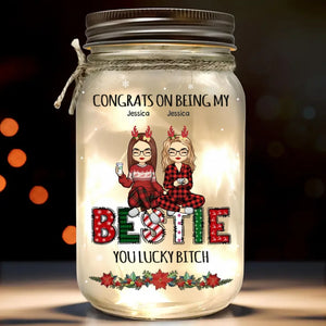 Always Had The Best Times With You - Bestie Personalized Custom Mason Jar Light - Christmas Gift For Best Friends, BFF, Sisters