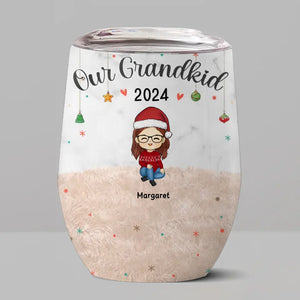 Our Grandkids - Family Personalized Custom Wine Tumbler - Christmas Gift For Family Members