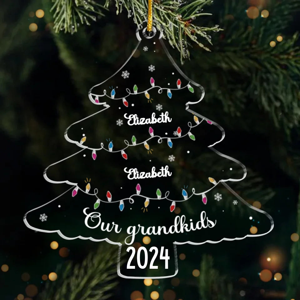 There's No Place Like Home For The Holidays - Family Personalized Custom Ornament - Acrylic Custom Shaped - Christmas Gift For For Grandma, Grandpa, Grandkids