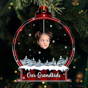 Custom Photo A Sweet Reminder Of The Love Between Grandparents And Grandkids - Family Personalized Custom Ornament - Acrylic Custom Shaped - Christmas Gift For For Grandma, Grandpa, Grandkid