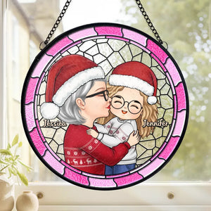 Remember This Christmas - Family Personalized Custom Stained Glass Window Hanging Suncatcher - Christmas Gift For Grandma