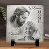 Custom Photo Welcome Home - Memorial Personalized Custom Square Shaped Stone With Stand - Sympathy Gift For Family Members