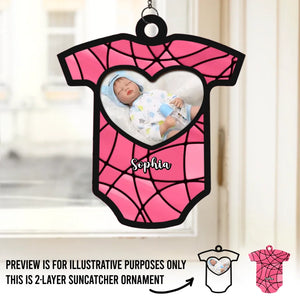 Custom Photo Forever Grateful For This Little Miracle - Family Personalized Window Hanging Suncatcher - Christmas Gift For Baby Kids, Newborn Baby