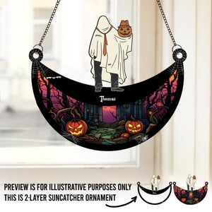 Halloween Sparks Joy When We Share It With Loved Ones - Family Personalized Window Hanging Suncatcher - Halloween Gift For Family Members