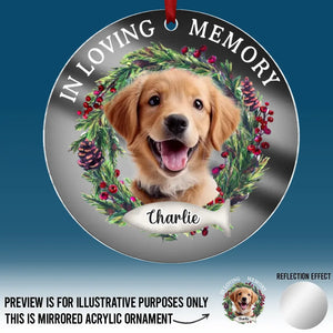 Custom Photo In Loving Memory- Memorial Personalized Custom Mirrored Acrylic Ornament - Sympathy Gift, Christmas Gift For Pet Owners, Pet Lovers