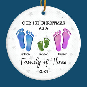 Every Christmas Together Is A New Chapter - Family Personalized Custom Ornament - Ceramic Round Shaped - Christmas Gift For Family Members, First Christmas